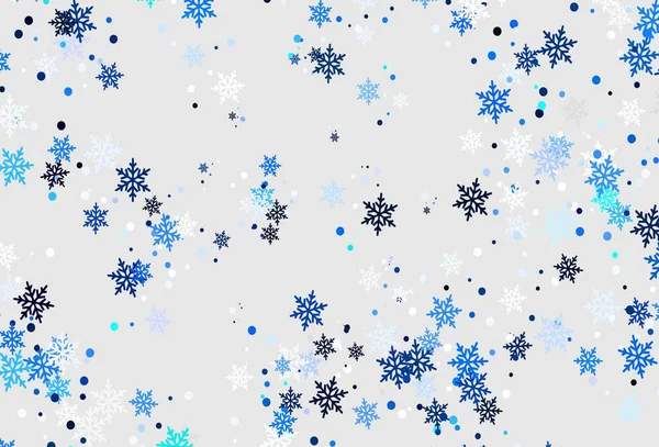氷の雪片とライトグレーのベクトルテンプレート 氷の結晶と光る抽象的なイラスト 新年の背景のテンプレート — ストックベクタ