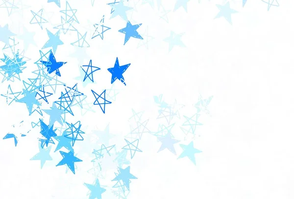 Patrón Vectorial Azul Claro Con Estrellas Navideñas Ilustración Abstracta Geométrica — Vector de stock