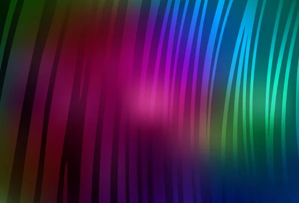 Tmavé Vícebarevné Vektorové Uspořádání Křivými Čarami Obehnaná Abstraktní Ilustrace Přechodem — Stockový vektor
