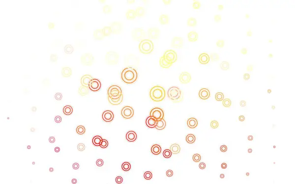Ljusröd Gul Vektorstruktur Med Diskar Vacker Färgad Illustration Med Suddiga — Stock vektor