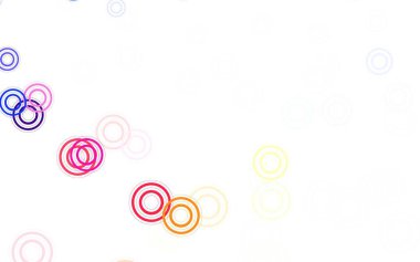 Kabarcıklı hafif çok renkli vektör arkaplanı. Doğa tarzında bulanık halkaları olan güzel renkli çizimler. Poster ve web siteleri için tasarım.