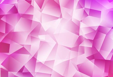 Açık pembe vektör mozaik arkaplan. Çokgen biçiminde, gradyan ile renkli çizimler. Bir markanın arkaplanı için desen.