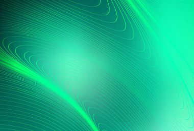 Açık yeşil çizgili vektör düzeni. Kavisli çizgilerden oluşan parlak bir illüstrasyon. Fikirlerin için bir örnek..