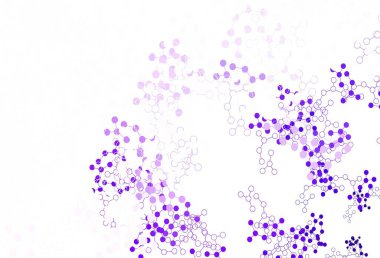 Yapay zeka verileriyle açık mor vektör arkaplanı. Soyut şablondaki yapay zeka şekilleriyle parlayan illüstrasyon. Bilim için desen, geleceksel tasarımlar..