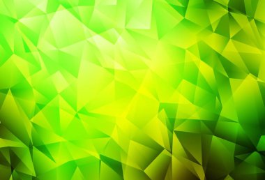 Açık yeşil, sarı vektör soyut mozaik arkaplan. Yarım ton şeklinde, üçgenli yaratıcı illüstrasyon. Broşürünüz için yepyeni bir tasarım..