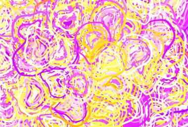 Açık pembe, kaotik şekilli sarı vektör şablonu. Soyut tarzda rengarenk gradyan şekilleri olan bir resim. Duvar kağıtları için zarif tasarım.