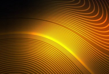 Bükülmüş çizgileri olan koyu turuncu vektör deseni. Soyut tarzda gradyan çizgilerle akıllı illüstrasyon. Tasarımınız için desen.