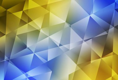 Açık mavi, sarı vektör çokgen arka plan. Yarım ton şeklinde, üçgenli yaratıcı illüstrasyon. Pankartın için tamamen yeni bir şablon.