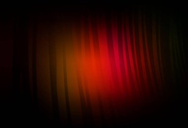 Koyu kırmızı, kıvrımlı çizgileri olan sarı vektör şablonu. Renkli çizgileri ve şekilleri olan bir örnek. Reklamınız için yepyeni tasarım..