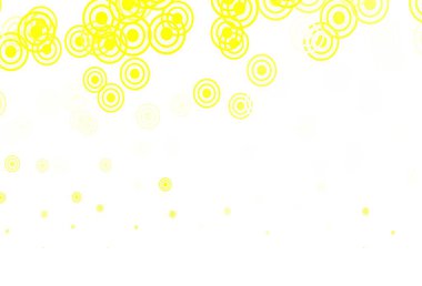 Dairesel açık sarı vektör şablonu. Bulanık dekoratif tasarım baloncuklu soyut tarzda. Güzel web siteleri için desen.