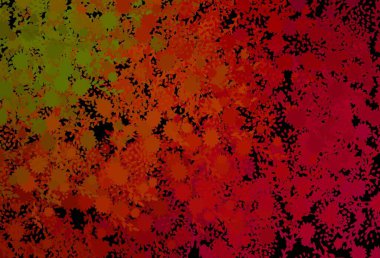 Koyu yeşil, soyut şekilli kırmızı vektör dokusu. Soyut gradyan şekilli basit renkli çizimler. Bir cep telefonu için arka plan.