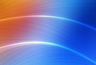 Açık mavi, kıvrımlı çizgileri olan kırmızı vektör arkaplanı. Basit çizgilerle renkli gradyan çizimi. Marka kitabı için şık bir desen.