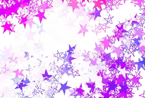 Azul Claro Textura Vectorial Roja Con Hermosas Estrellas Estrellas Sobre — Vector de stock