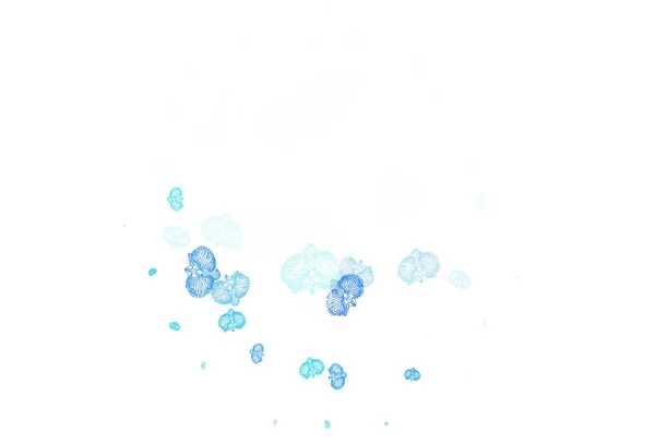Світло Blue Векторний Каракульний Фон Квітами Креативна Ілюстрація Розмитому Стилі — стоковий вектор