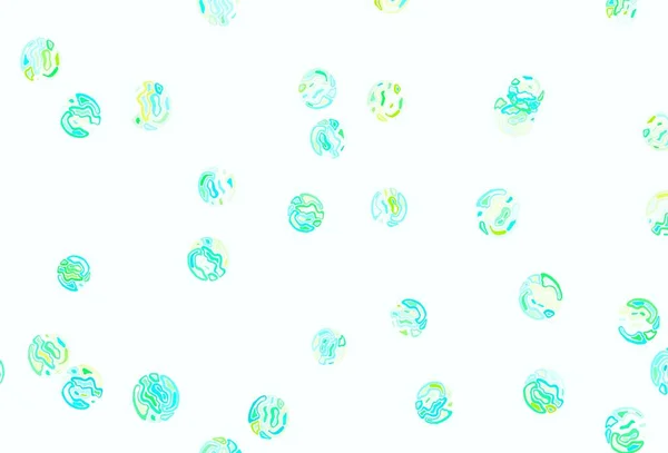 Modèle Vectoriel Vert Clair Avec Sphères Bulles Floues Sur Fond — Image vectorielle