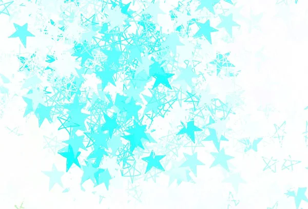 Azul Claro Fondo Vector Verde Con Estrellas Colores Estrellas Sobre — Vector de stock