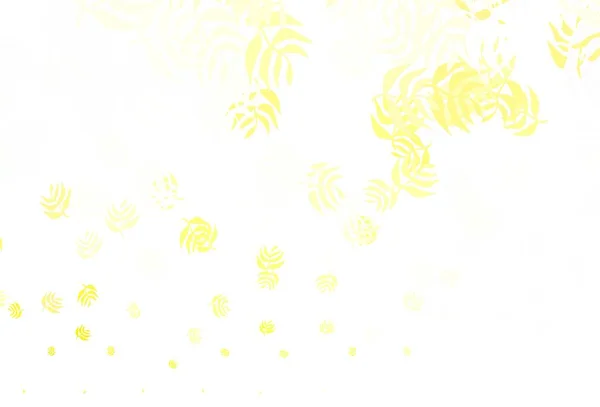 Světle Žlutý Vektor Přírodní Pozadí Listy Kreativní Ilustrace Rozmazaném Stylu — Stockový vektor