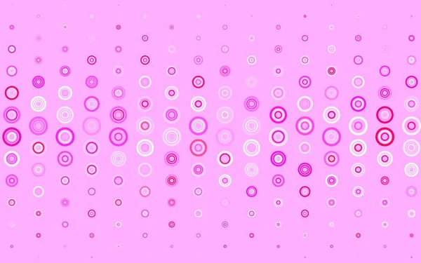 Světlé Růžové Vektorové Pozadí Bublinami Ilustrace Množinou Zářících Barevných Abstraktních — Stockový vektor