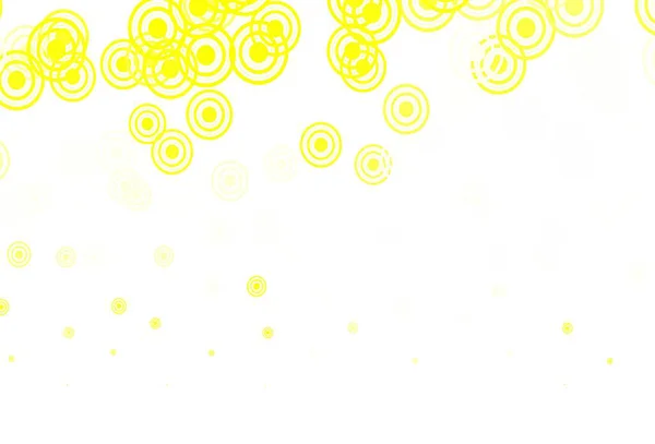 円のついた明るい黄色のベクトルテンプレート 泡と抽象的なスタイルでぼやけた装飾的なデザイン 美しいウェブサイトのためのパターン — ストックベクタ