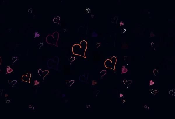 浅蓝色 红色矢量纹理与可爱的心脏 灵巧的插图与渐变的心脏在情人节的风格 情人节庆祝活动的设计 — 图库矢量图片