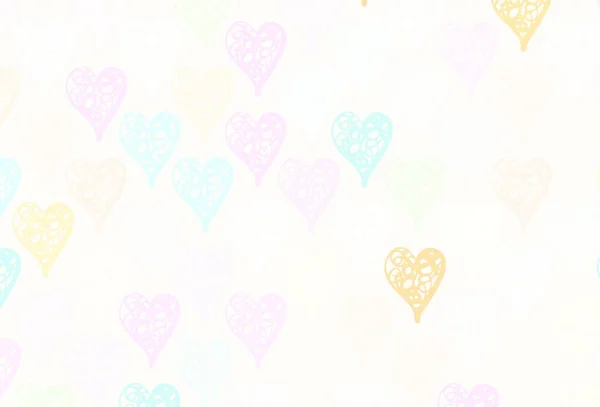 Светлая Многоцветная Векторная Текстура Очаровательными Сердцами Декоративный Дизайн Сердечками Простом — стоковый вектор