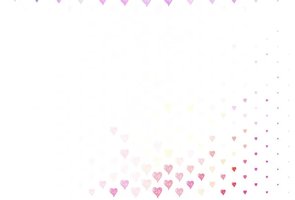 Светлая Многоцветная Векторная Текстура Очаровательными Сердцами Яркая Иллюстрация Сердцами Абстрактном — стоковый вектор