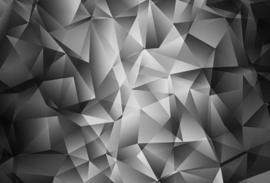 Açık gri vektör eğimli üçgen şablonu. Zarif üçgenleri olan soyut çizimler. Dizaynınız için üçgen desen.