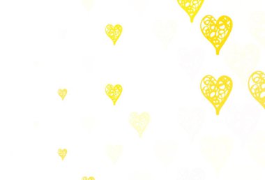 Karalama kalpli açık sarı vektör şablonu. Kalpli basit bir dekoratif tasarım. Sevgililer Günü 'nü kutlamak için tasarım.