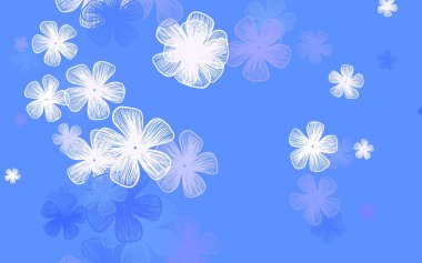 Çiçekli açık mor vektör karalama deseni. Çiçekli zarif, parlak bir illüstrasyon. Markan için şık bir model..