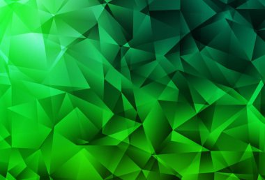 Koyu yeşil vektör soyut mozaik zemin. Origami stilinde gradyan ile yaratıcı geometrik illüstrasyon. İşiniz için yepyeni bir tasarım..