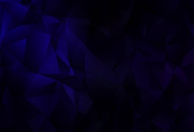 Koyu mavi vektör çokgen arkaplan. Üçgenli renkli soyut çizimler. Broşürünüz için yepyeni bir tasarım..