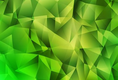 Açık yeşil, sarı vektör üçgen mozaik zemin. Gradyanı olan üçgen geometrik örnek. İşiniz için en iyi üçgen tasarım.