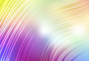 Bükülmüş çizgileri olan ışık çok renkli vektör deseni. Alnında çizgiler olan soyut bir çizim. Posterler ve afişler için iş tasarımı.