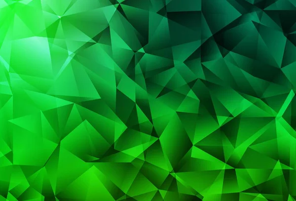 Dark Green Vektor Abstrakten Mosaikhintergrund Kreative Geometrische Illustration Origami Stil — Stockvektor