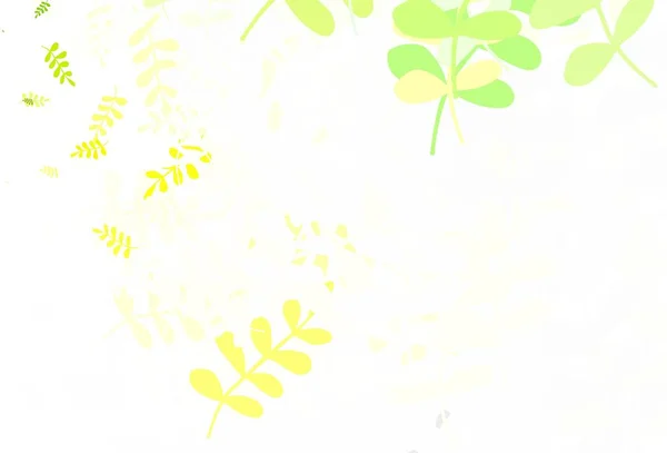 Verde Claro Amarillo Vector Elegante Fondo Pantalla Con Hojas Ilustración — Vector de stock