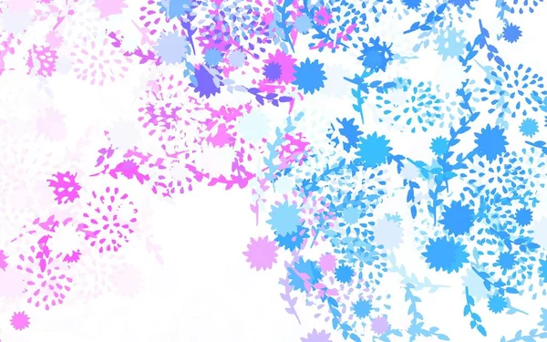 Light Pink Blue Vector Elegante Papel Parede Com Flores Ilustração — Vetor de Stock