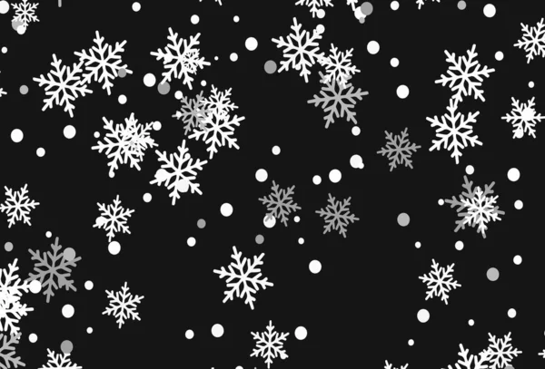 Diseño Vectorial Gris Claro Con Copos Nieve Brillantes Copos Nieve — Archivo Imágenes Vectoriales