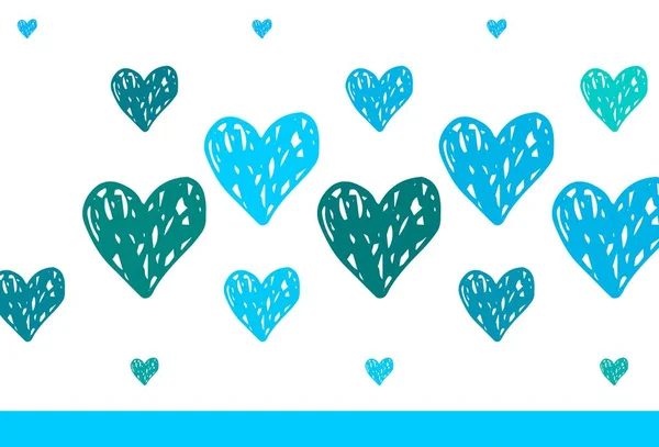 Light Blue Vector Backdrop Sweet Hearts Beautiful Abstract Hearts Colorful — Stock Vector