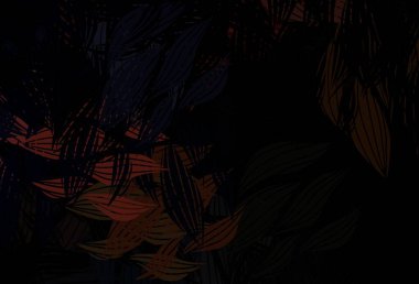 Koyu pembe, sarı vektör karalama şablonu ve yapraklar. Yapraklı karalama tarzında yeni renkli çizimler. Cep telefonlarının geçmişleri için şablon.