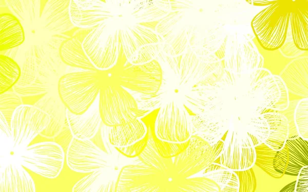 Ljusgrön Gul Vektor Klotter Mönster Med Blommor Blommor Med Lutning — Stock vektor
