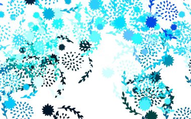 Açık mavi, çiçekli zarif yeşil vektör duvar kâğıdı çiçekli zarif parlak bir illüstrasyon. İşiniz için yepyeni bir tasarım..