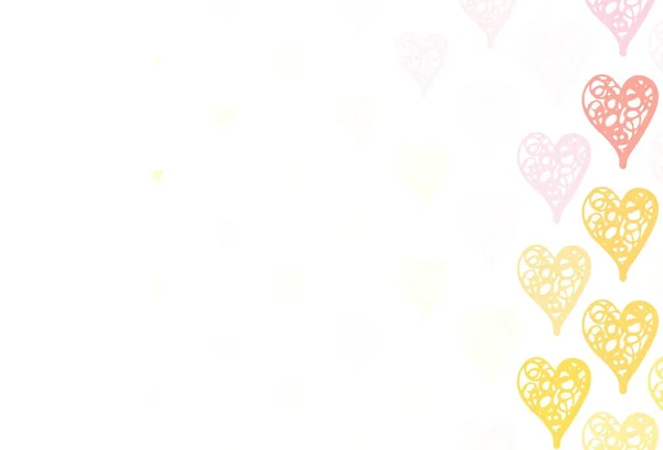 ライトグリーン 輝く心を持つレッドベクトルの背景 シンプルなスタイルで心を持つ装飾的なデザイン カーニバル お祭りロマンチックなチラシのパターン — ストックベクタ