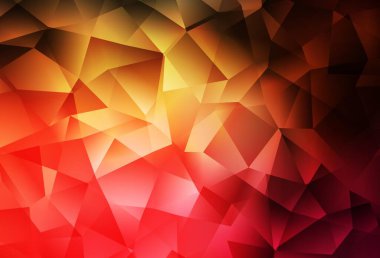 Koyu kırmızı, sarı vektör üçgen mozaik doku. Çokgen tarzda tamamen yeni bir renk çizimi. İş tasarımınız için yepyeni bir tarz.