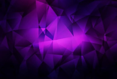 Koyu Mor, Pembe vektör, üçgen çizim. Origami stilinde gradyan ile yaratıcı geometrik illüstrasyon. Pankartın için tamamen yeni bir şablon.