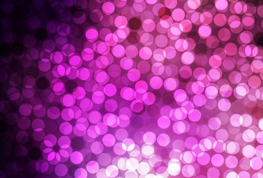 Koyu mor, diskli pembe vektör dokusu. Bulanık dekoratif tasarım baloncuklu soyut tarzda. Güzel web siteleri için desen.