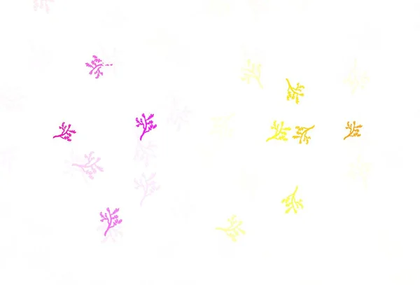 ライトマルチカラーベクトル桜とエレガントな壁紙 白い背景にグラデーションのある葉や枝 あなたのウェブサイトのための落書きのデザイン — ストックベクタ