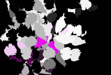 Koyu mor, Memphis şekilli pembe vektör arkaplan. Renkli rastgele şekillerle modern soyut illüstrasyon. Web siteniz için basit tasarım.