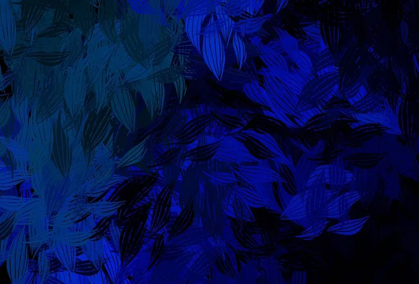 Koyu mavi, yeşil vektör karalama arkaplanı yapraklarla. Yapraklı karalama tarzında yeni renkli çizimler. Marka kitabınız için yeni şablon.