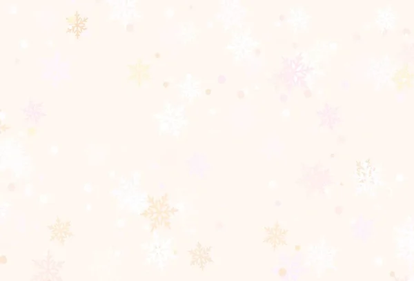Rouge Clair Fond Vectoriel Jaune Avec Flocons Neige Noël Design — Image vectorielle