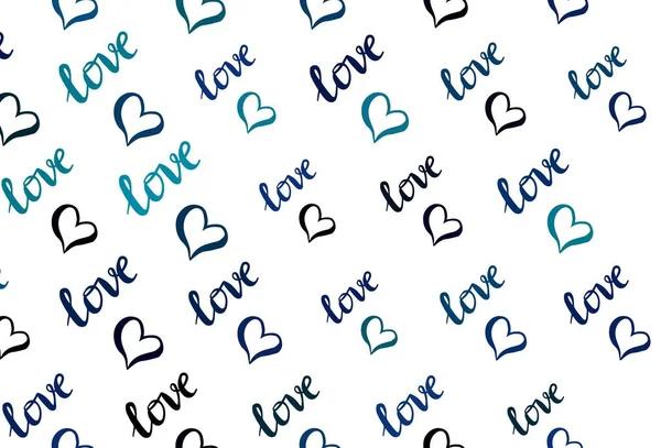 Σκούρο Μπλε Διάνυσμα Πρότυπο Doodle Καρδιές Λαμπερή Απεικόνιση Καρδιές Αφηρημένο — Διανυσματικό Αρχείο